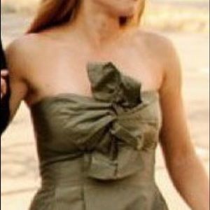 J.Crew Silk Taffeta Strapless Dress with Bow.